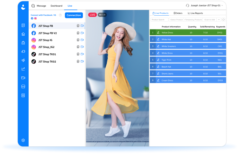 Live Selling on Large Screen