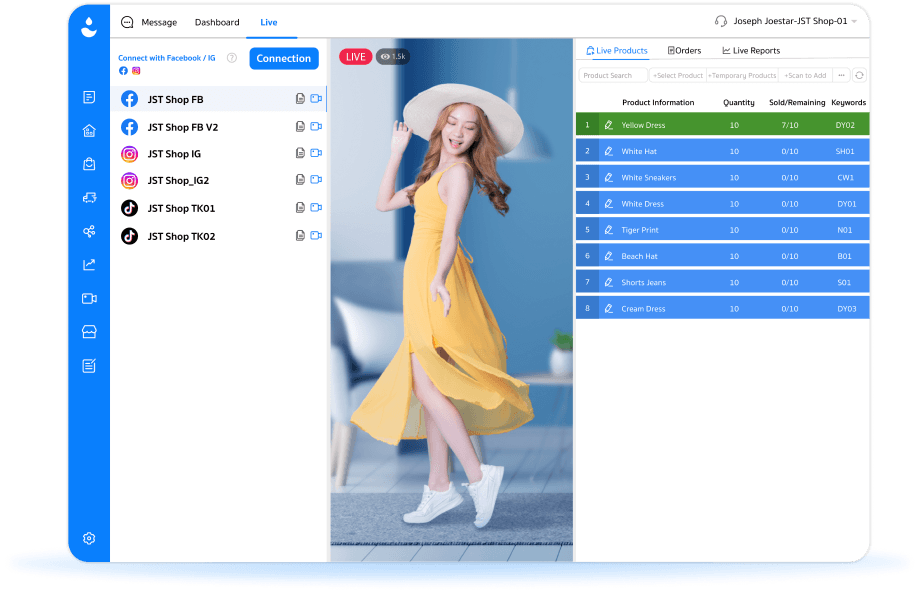 Live Selling on Large Screen